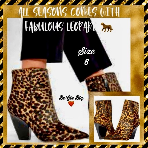 NWT Tory Burch Authentic Lila Ankle Bootie Calf Hair Barbados Leopard Size 6M - Picture 2 of 15